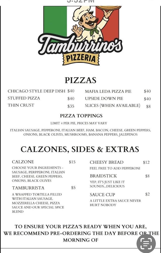 Tamburrino pizzeria Menu image 1